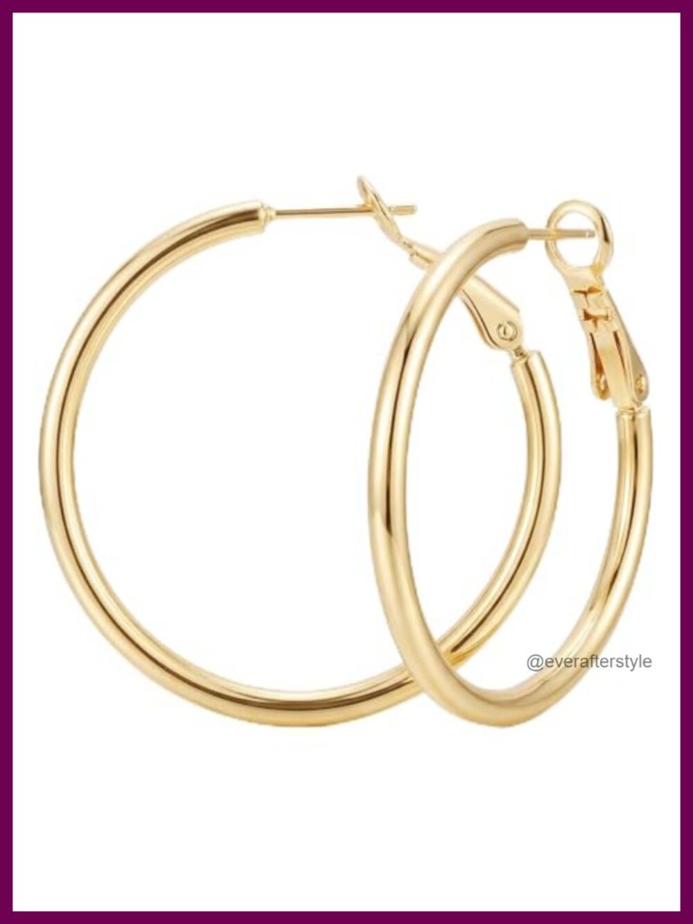 14K Gold Hoop Earrings Thin Sleek Minimalist Daily Wear Women's Jewelry
